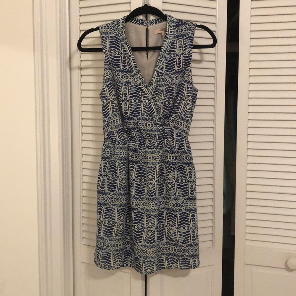 Blue Aztec print dress